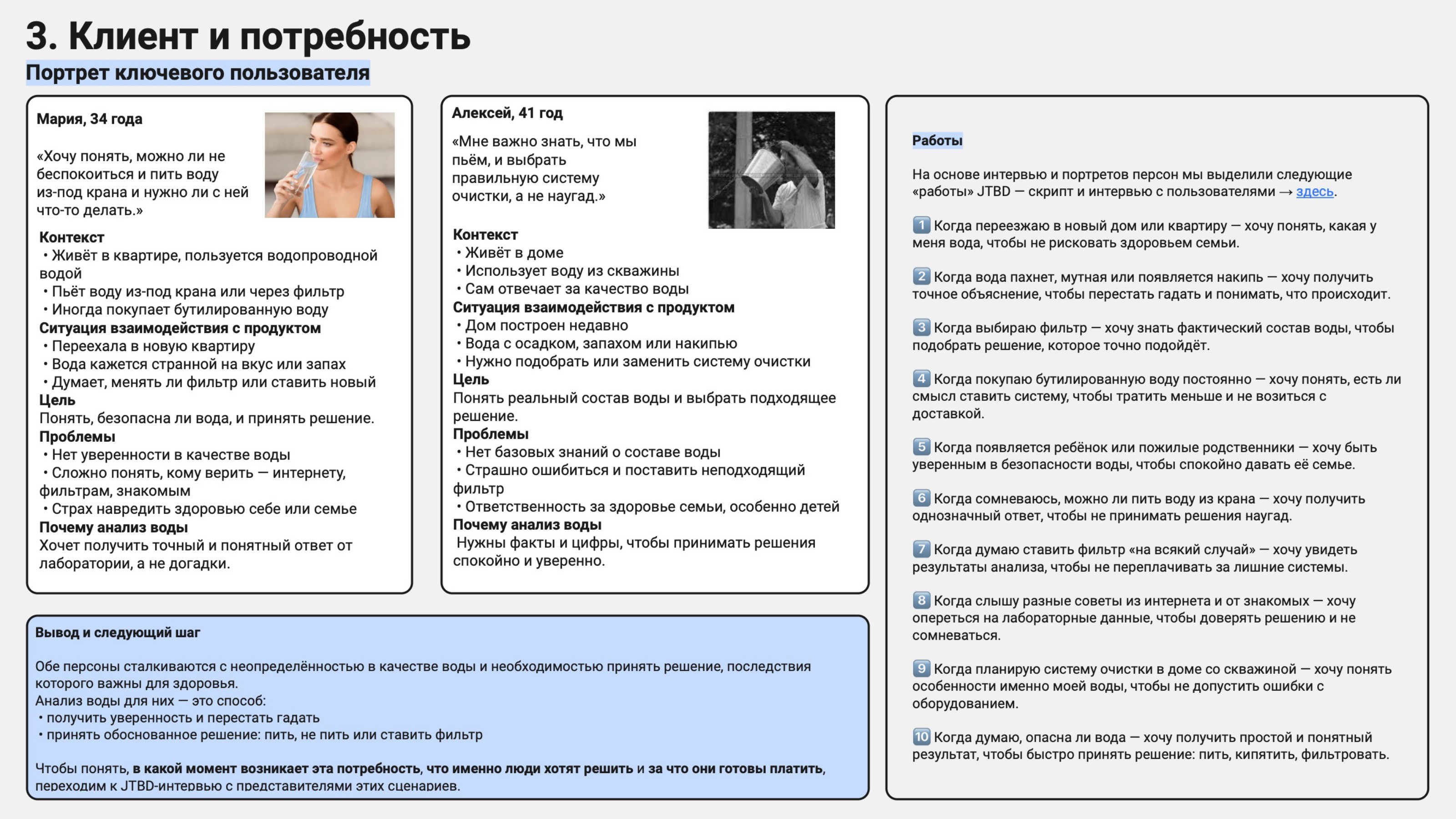 Портрет пользователя и JTBD