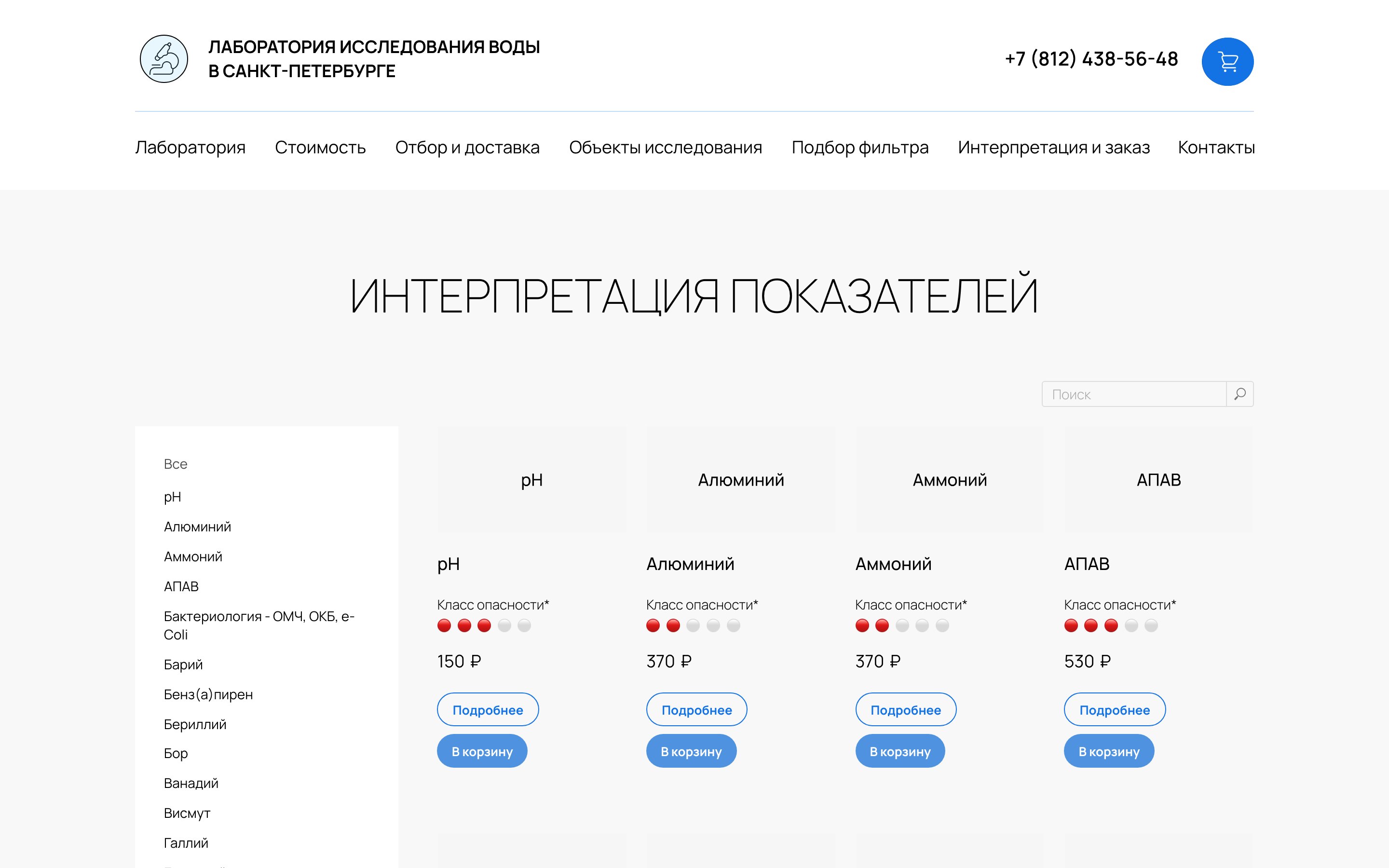 ОК Вода — Каталог — интерпретация показателей